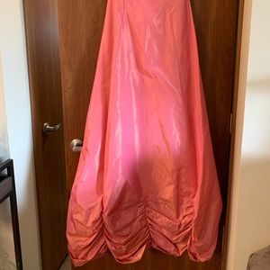 Pink pearlescent scallop edge gown